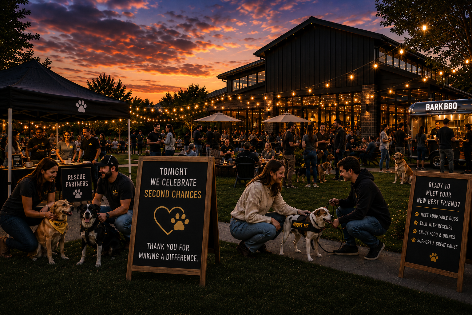 Adoption Night event with dogs looking for homes