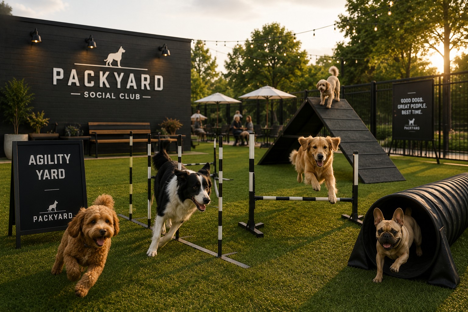 Agility yard with course