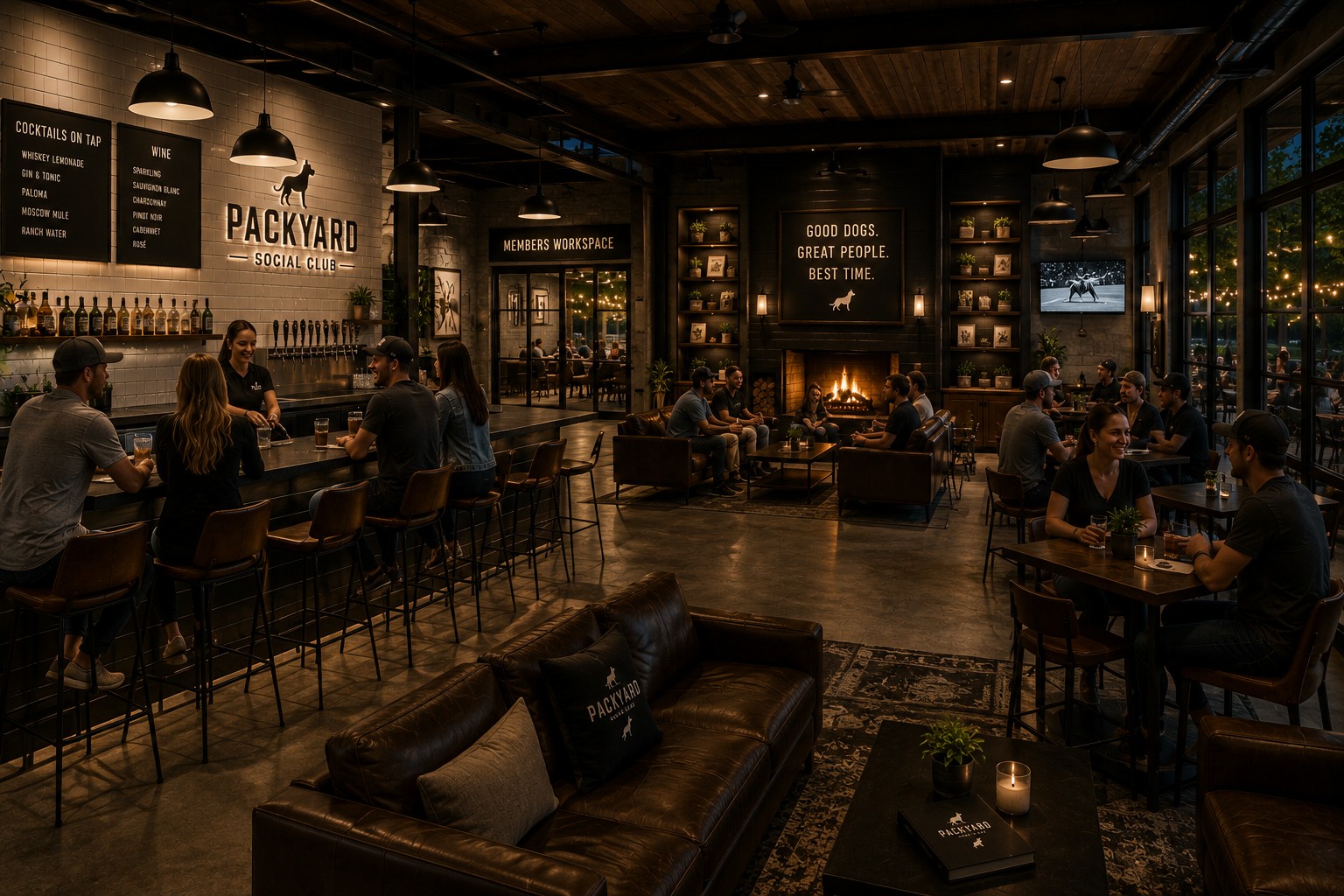 Inside the Packyard bar and lounge