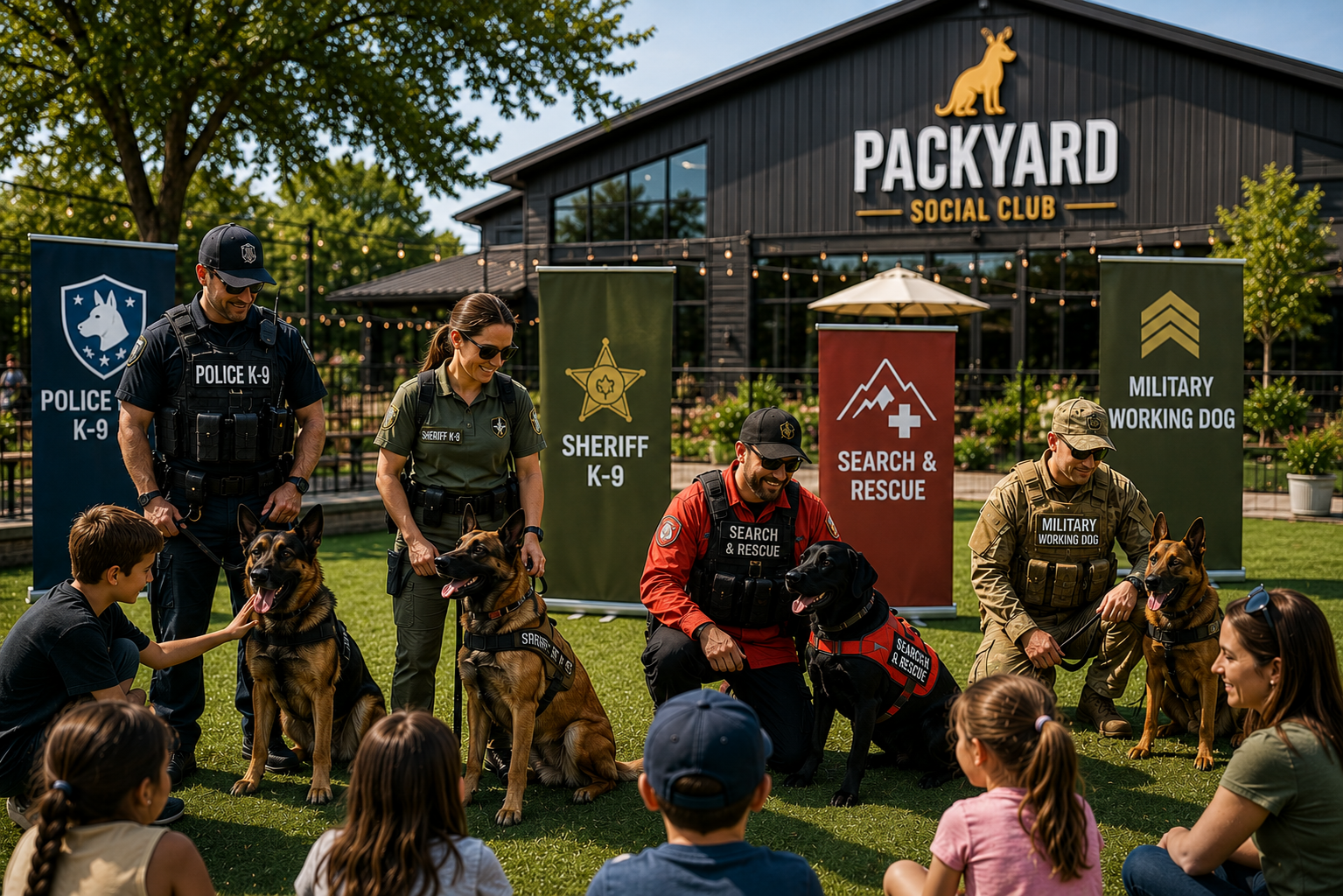 Working dog demonstration with handler