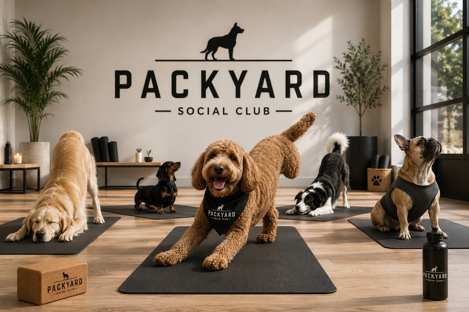 Yoga with dogs poster